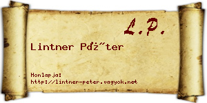 Lintner Péter névjegykártya