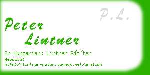 peter lintner business card